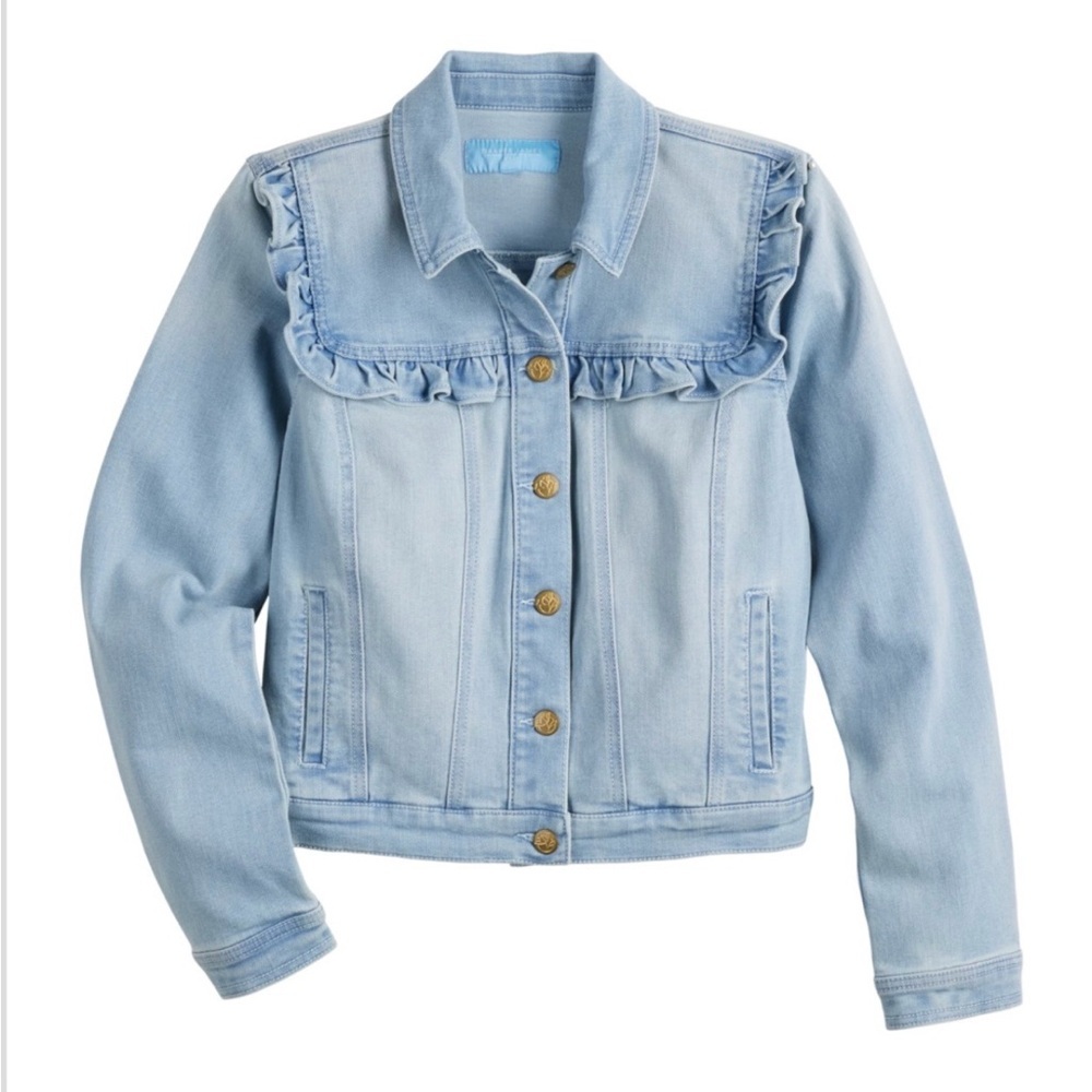 Draper James RSVP Ruffle Yoke Denim Jacket SZ 1X - Picture 3 of 8
